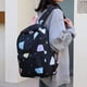 thumbnail image 2 of Mochila Mochila de dibujos animados de 3 piezas para mochila de estudiante con caja de almuerzo (negro), 2 of 4
