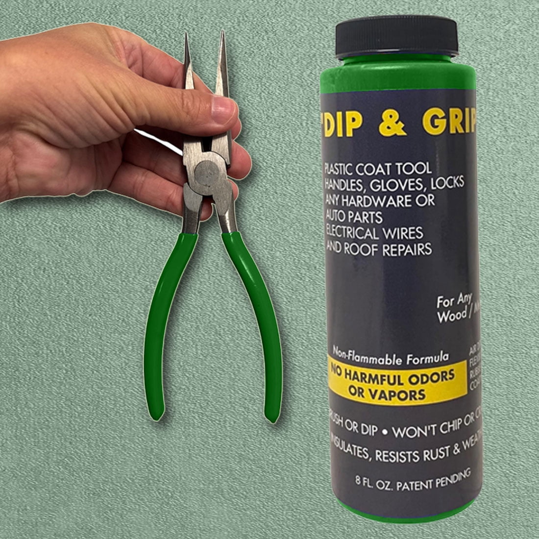 Liquid Leather Dip and Grip Rubberized Plastic Coating, Green 8 fl