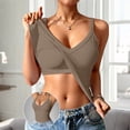 thumbnail image 6 of Sillenn Deep V Neck Racerback Tank Tops with Built In Bra 1Pc Yoga Gym Racerback V Neck Tank Tops Ribbed Knit Athletic Sleeveless Gym Tops 2026 Ribbed Racerback Workout Camisole Tops Khaki S, 6 of 6