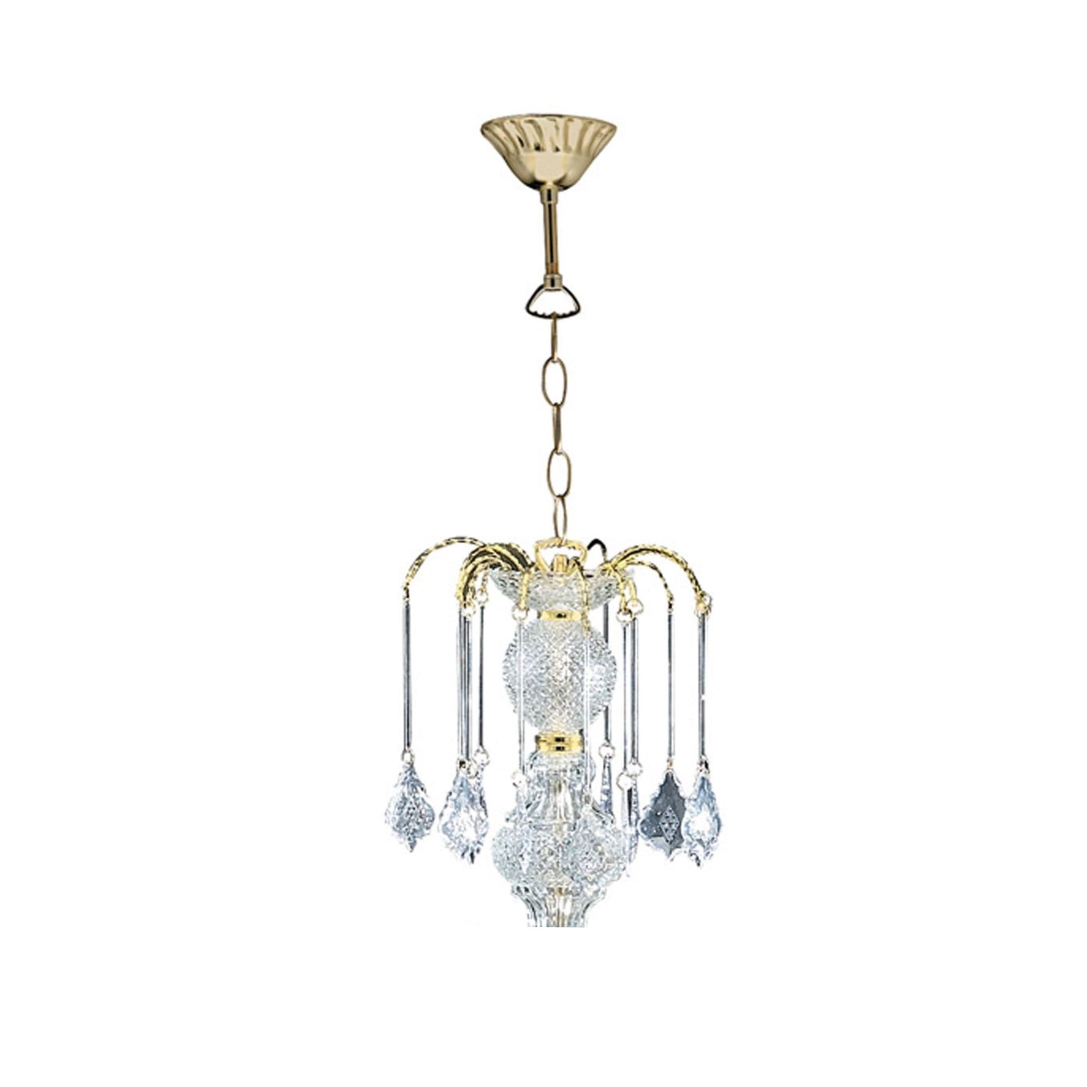 JERFIT 6-Light Crystal Chandelier Gold Dining Room Fixture with Adjustable Chain for Living Room Foyer