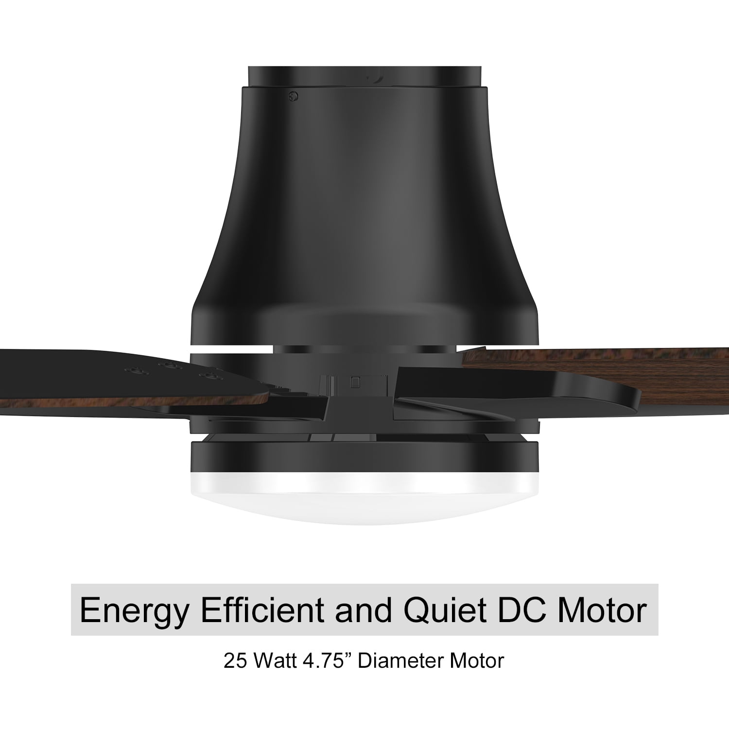 Manistays 42 inch Hugger Ceiling Fan with LED Light, Remote Control, 6 Speeds, 5 Blades, Black