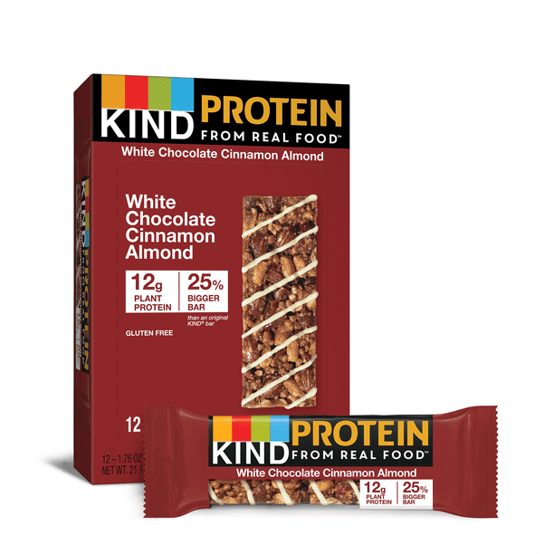 KIND Protein Bars, White Chocolate Cinnamon Almond, Gluten Free, 1.76oz