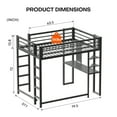 thumbnail image 7 of Homy Casa Full Loft Bed with Desk and Shelves, Heavy Duty Metal Platform Bed Frame 350 lbs, 7 of 7