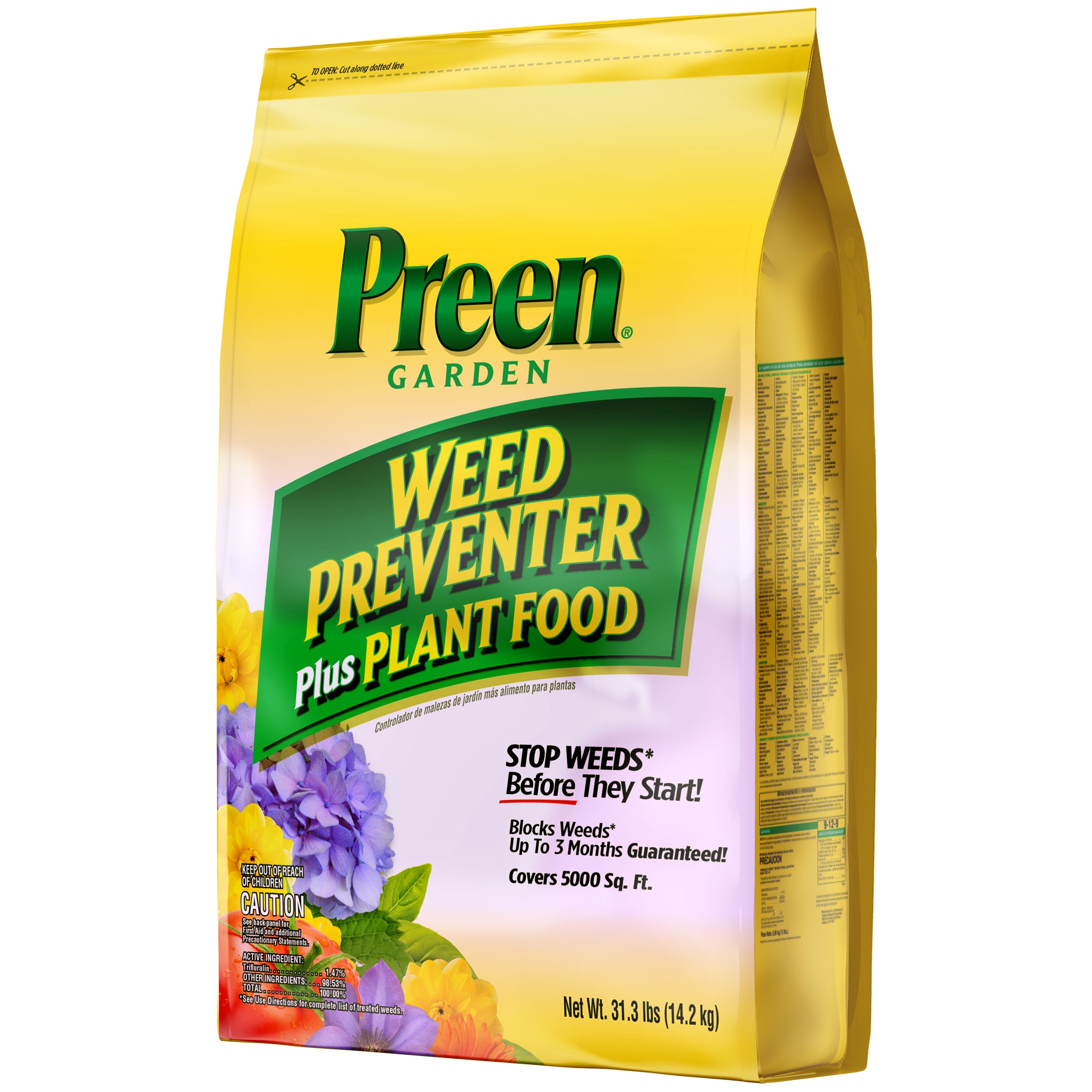 Preen Garden Weed Preventer Plus Plant Food Fertilizer 31.3 lb. Bag - Covers 5,000 Sq. ft.