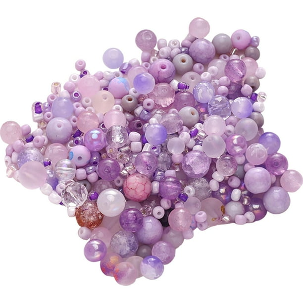 Kit para hacer collares de cuentas, regalo, cristal, elegante, conjunto de pequeñas cuentas, colección, hecho a mano Púrpura