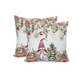 thumbnail image 2 of Christmas Decorative Throw Pillow Covers 18x18 Inch Set of 2 Gnome Pillow Cases for Couch, Christmas Balls Poinsettia Red Berry Cushion Case for Living Room Bedroom Bed Car Chair, 2 of 8
