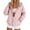 Pink, variant on Women's Solid Color Short Length Hooded Windbreaker Jacket, Casual Color Block Zip Up Outerwear with Breathable Fabric, for Spring Autumn Travel or Outdoor Sport Hot Pink