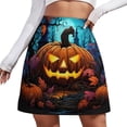 thumbnail image 2 of Halloween Pumpkins Skirt Women The Great Pumpkin Trendy Mini Skirts High-waisted Print Str, 2 of 7