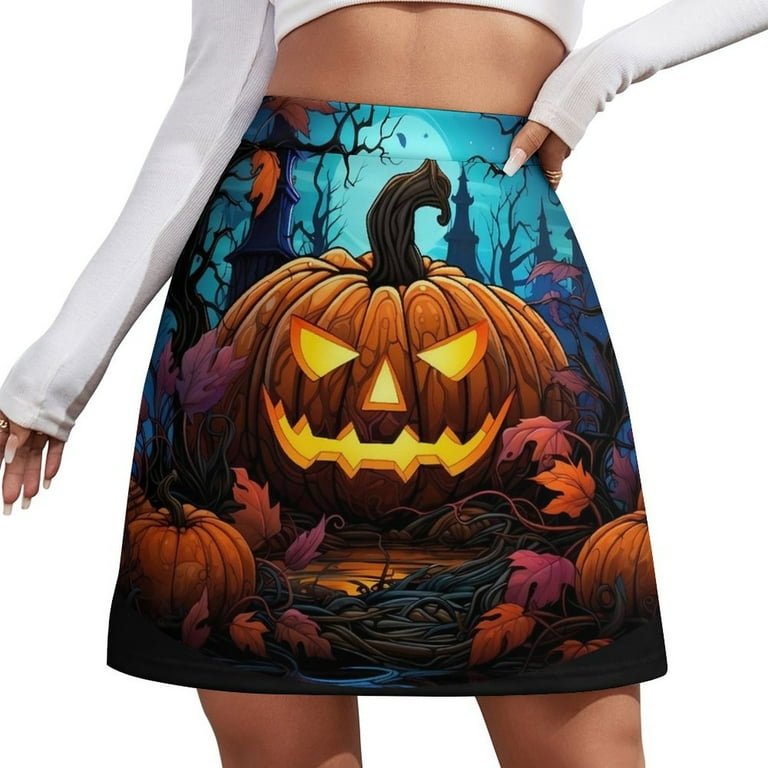 【AAKE】PUMPKIN MINI SK 2025 Halloween Pumpkins Skirt Women The Great Pumpkin Trendy