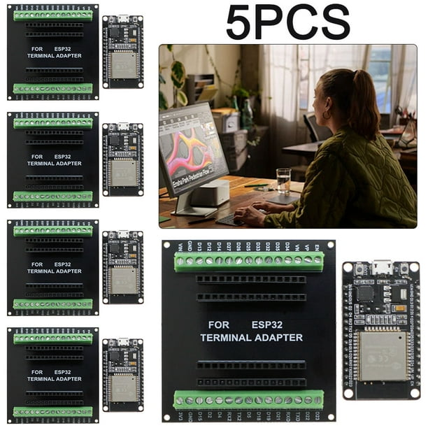 5 uds ESP32 placa expansión NodeMCU-32S Lua 38Pin (placa + desarrollo)
