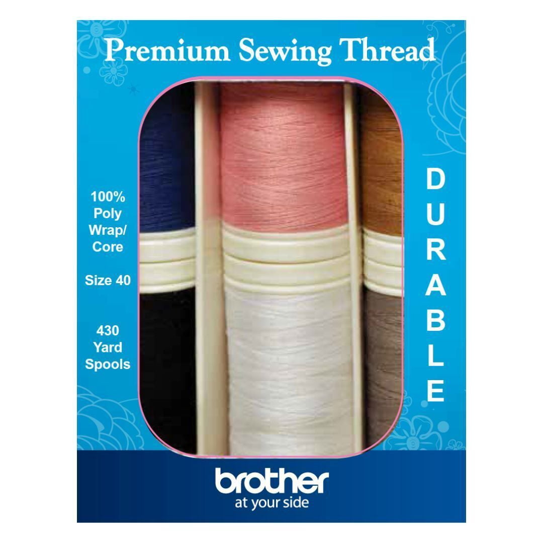 Brother CS7205 Computerized Sewing Machine with Wide Table 205 Built-In Stitches and 6-Piece Double Snap Spools Bundle