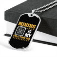 thumbnail image 3 of Mining is My Fulltime Job Crypto Necklace Stainless Steel or 18k Gold Dog Tag 24" Chain, 3 of 8