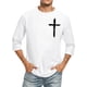 thumbnail image 1 of Camisas de Manga Larga para Hombres Imprimir Casual Cuello Redondo Blusa de Manga Corta, Camisas de Lino para Hombres, 1 of 3