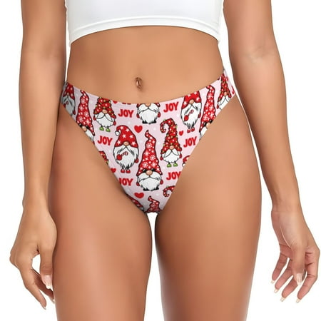 Adobk Christmas Gnome Print Seamless Women Underwear Thongs No Show Ladies Thong No Line Breathable Comfortable Panties Undies for Women-Small