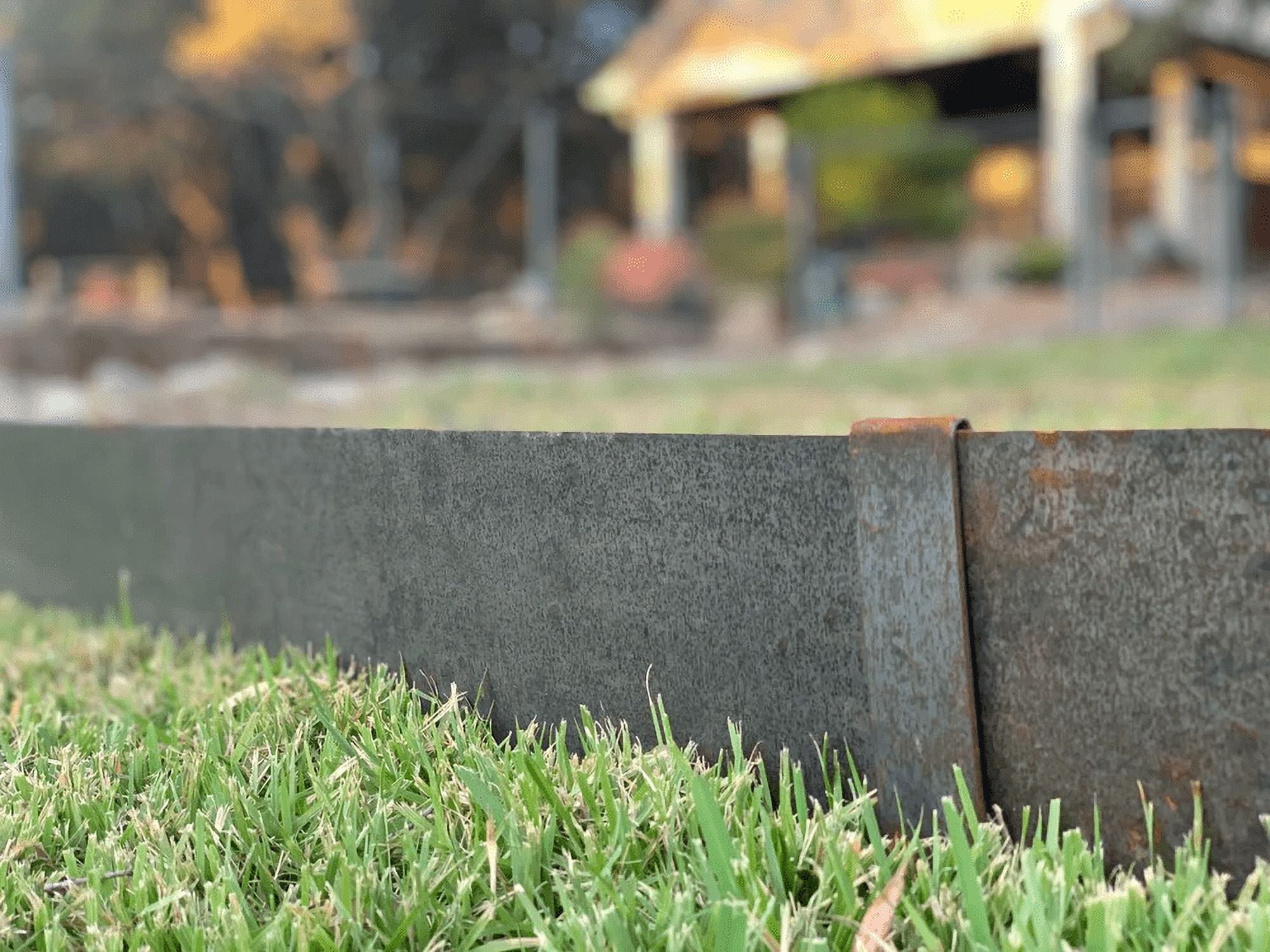 EdgePro Cor-Ten Steel Hammer-in Landscape Edging - Durable, Rustic Garden Border, 6 40" x 8" sections, 20 Total Feet