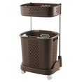 thumbnail image 3 of Laundry Basket Multilayer Removable Bathroom Trolley Storage Basket with Wheels, 3 of 4