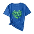 thumbnail image 4 of Womens St Patricks Day Tees Festival Printed Graphic Short Sleeve Crew Neck Casual Summer Tshirts Tops (M, Blue), 4 of 5