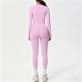 thumbnail image 4 of Ensemble de Yoga pour Femmes, Mode Décontractée Couleur Unie Manches Longues Col Rond Ajusté, Pantalons pour Femmes, 4 of 4