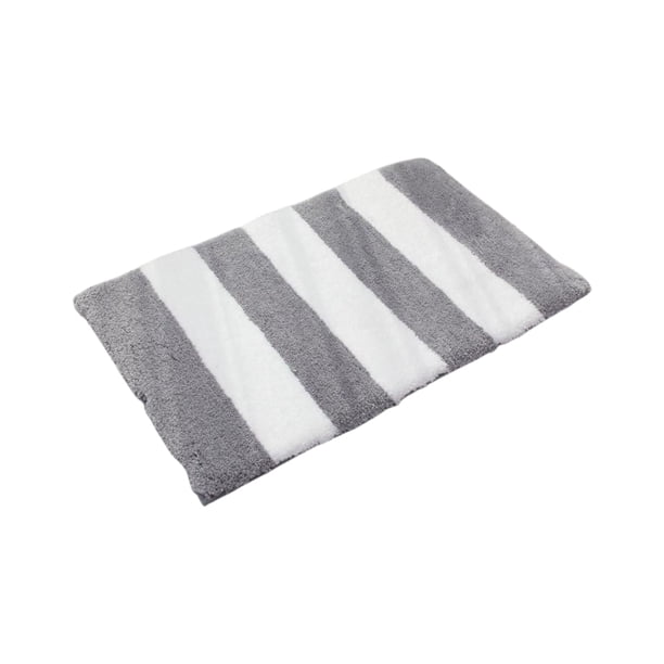 Bearachild Alfombrilla antideslizante ecológica y elegante para baño, alfombrilla de baño fácil de instalar Juegos de accesorios de baño gris blanco 41 cm * 61 cm