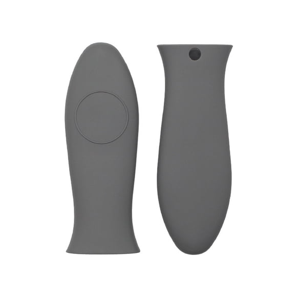 Silicone Skillet Handle Cover, Handle Covers for Pots and Pans, 1 Pcs Silicone Pan Handle Sleeve, Heat Resistant Ribbed Grip Potholder Cast Iron Skillet Hot Handle Holder Pot Sleeve(Grey)