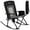Black&Gray, variant on PORTAL Folding Camping Rocking Chair, Portable Outdoor Rocker with Mesh High Back, Supports 400 lbs, Blue