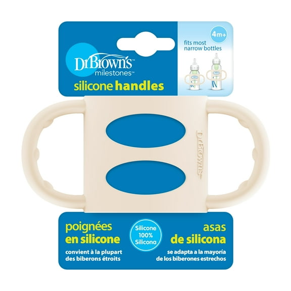 Dr. Brown's Milestones 100% Silicone Baby Bottle Handles, Narrow, Ecru, 1 Pack