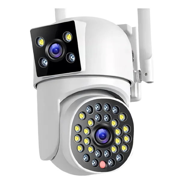 GEREE Cámara De Vigilancia De Doble Lente 300cm S21 Con Alerta De Movimiento 4MP Compatible con Alexa