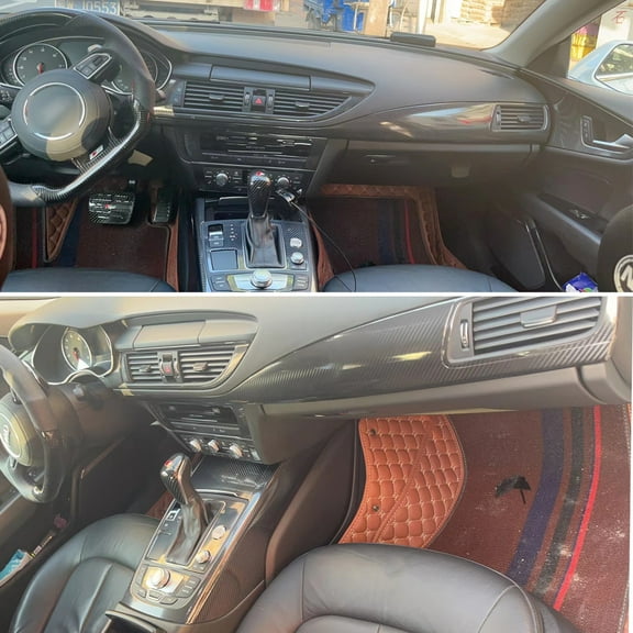 Carbon Fiber For Audi A7 2011-2017 4GB Car Film Interior Sticker Center Console Gear Dashboard Air Door Handle Lift Panel