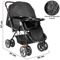 thumbnail image 4 of Carriola para Bebé Manubrio Reversible Asiento Reclinable Frenos y Cinturón de Seguridad Soporta hasta 15 kg - Negro, 4 of 6