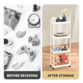 thumbnail image 4 of white 4-tier storage shelves With shelves Garage vertical shelves Suitable for laundry rooms Bathroom, kitchen, Storage room Wardrobe, 4 of 7
