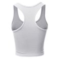 thumbnail image 3 of A2Y Women's Basic Cotton Casual Scoop Neck Sleeveless Cropped Racerback Tank Tops White L, 3 of 3