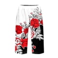 thumbnail image 3 of Bermuda Shorts for Women Knee Length Cotton Linen Wide Leg Summer Shorts High Waisted Loose Fit Casual Trousers White M, 3 of 5