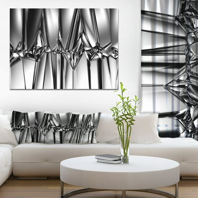 Fond en Cristal Noir et Blanc - Impression sur Toile Abstraite