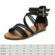 thumbnail image 2 of Sandalias con tiras cruzadas para mujer Sandalias de playa de verano Sandalias de vestir para fiestas y vacaciones, 2 of 7