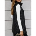 thumbnail image 6 of Cuteduck Women's Vest Fall Spring Sleeveless Stand Collar Long Lightweight Quilted Pocketed Zipper Casual Jacket S-2XL, 6 of 7