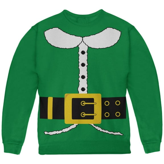 Holiday Elf Costume Green Youth Sweatshirt - Youth Small