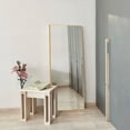 thumbnail image 3 of 55"x16" Modern Full Length Mirror Aluminum Rectangle Body Floor Mirrors with Stand,Gold, 3 of 5