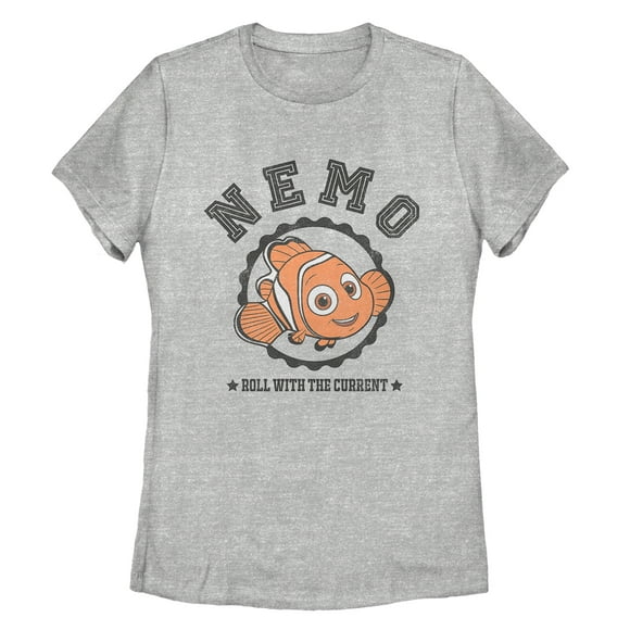 Women's Finding Dory Nemo Roll with Current  T-Shirt - Athletic Heather - Medium