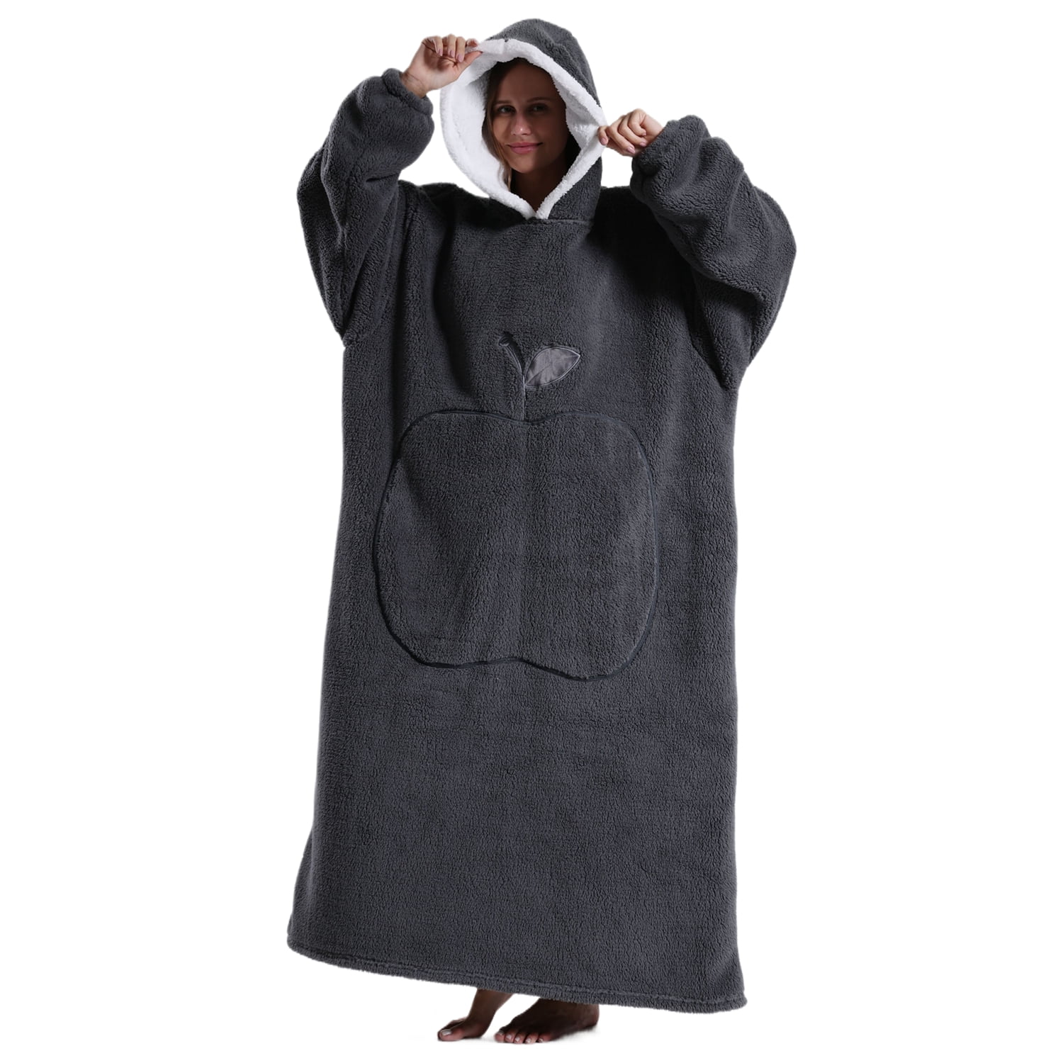 Wearable Blanket Hoodie for Women Men Adult Oversized Hooded Blanket Cozy Sweater Super Soft Comfortable Wearable Blanket with Sleeves Hoodie Sweatshirt with Pockets