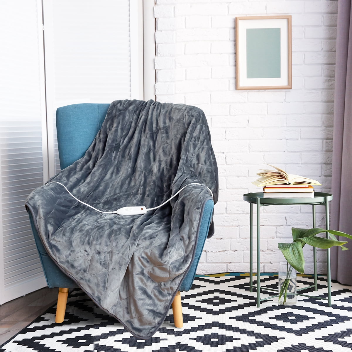 Topbuy 50''x60'' Electric Throw Blanket Flannel Heated Blanket with 3  Heating Levels - Walmart.com