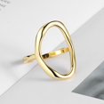 thumbnail image 7 of Oval Round Loop Open Statement Sterling Silver Ring for Women Men Minimalist Geometic Circle Wedding Eternity Band Adjustable Knuckle Rings Fashion Jewelry, 7 of 7