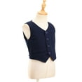 thumbnail image 4 of Manyakai Kids Boys Suit Waistcoat for Wedding Birthday Party V Neck Formal Vest Navy Blue 5, 4 of 6