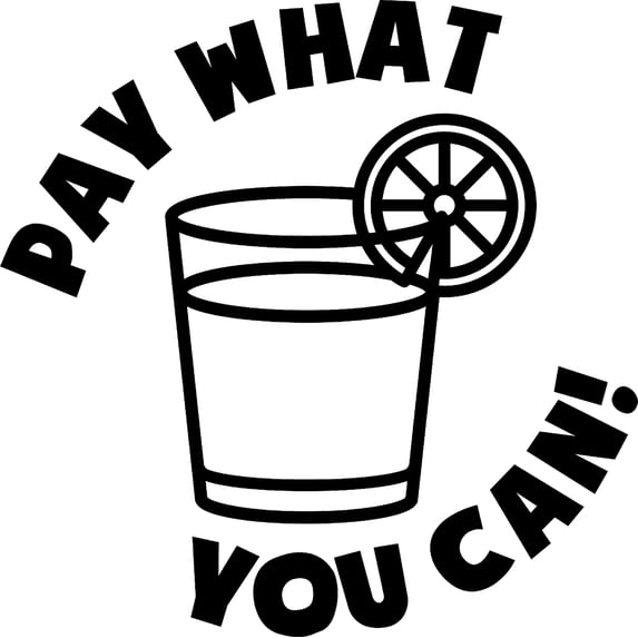 Pay What You Can! Drinks Beverages Business Wall Decals for Walls Peel and Stick wall art murals Black Medium 18 Inch