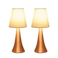 thumbnail image 2 of Creekwood Home 12" Chic and Contemporary Mini Touch Lamp Duo, for Bedroom, Living Room, Hallway, Rose Gold with Cream Shades, 2 of 11