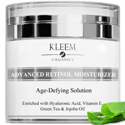 KLEEM ORGANICS Retinol Moisturizer - Anti Wrinkle Cream to Reduce Wrinkles, Dark Spots and Sun Damage - Best for Face, Neck & Dcollet with 2.5% Retinol and Hyaluronic Acid -Best Results in 6 Weeks