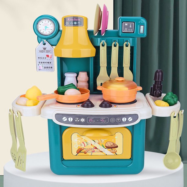 VKEKIEO Kitchen Play Set With Accessories Mini Kitchen Set With