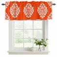 thumbnail image 2 of Baroque Red Valances for Windows, Decorative Rod Pocket Window Valance Curtains, Vintage Damask Classic Floral Short Curtain Drapes for Kitchen/Bathroom/Living Room, 2 Panels, 60" W x 18" L, 2 of 8