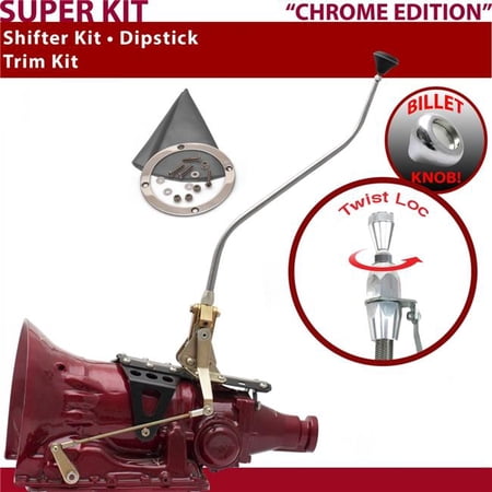 American Shifter 4L80E Shifter Kit Chrome 23 in. Swan Trim Kit Dipstick for F6114