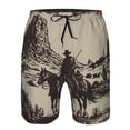 thumbnail image 3 of Fotbe Western Desert Cowboy Trajes de Baño Estampados para Hombre, Shorts de Verano de Secado Rápido, Ropa de Playa, Bañadores-XX-Large, 3 of 6