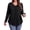 Black, variant on Womens Plus Size Tops Casual Pleated V Neck Fall Blouse Tunic Long Sleeve Shirts